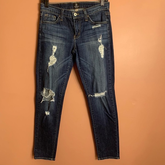 Ripped Skinny Jeans | JUSTBLACK - Picture 1 of 7